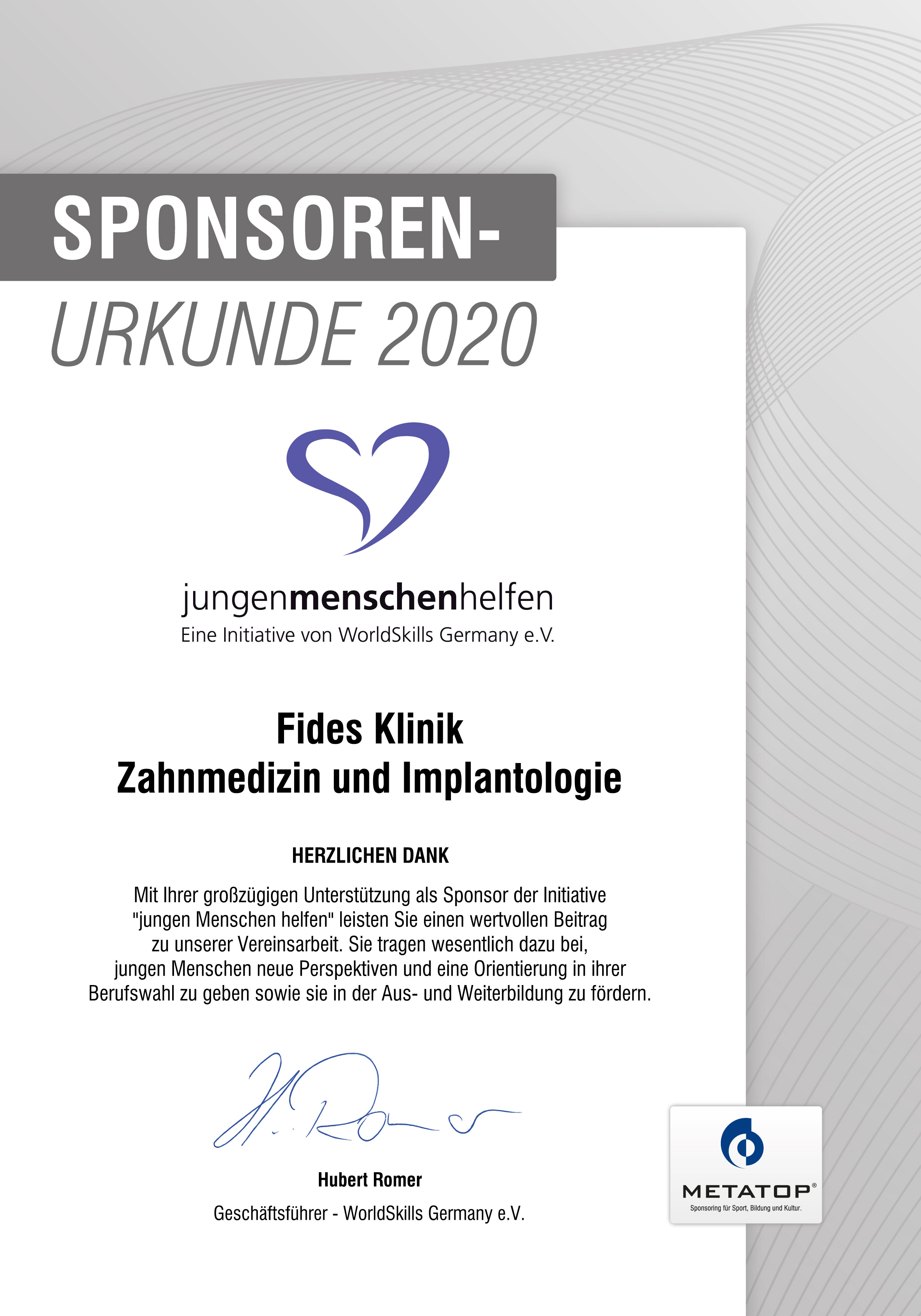 Urkunde 2020